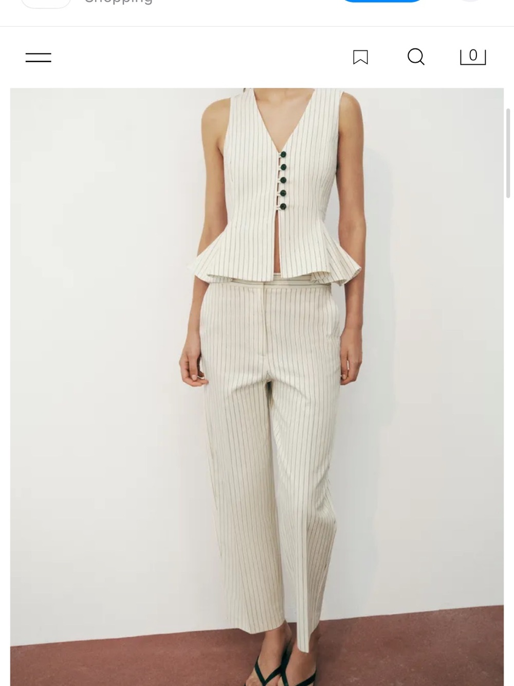 Zara tailored Cream PinstripePants -